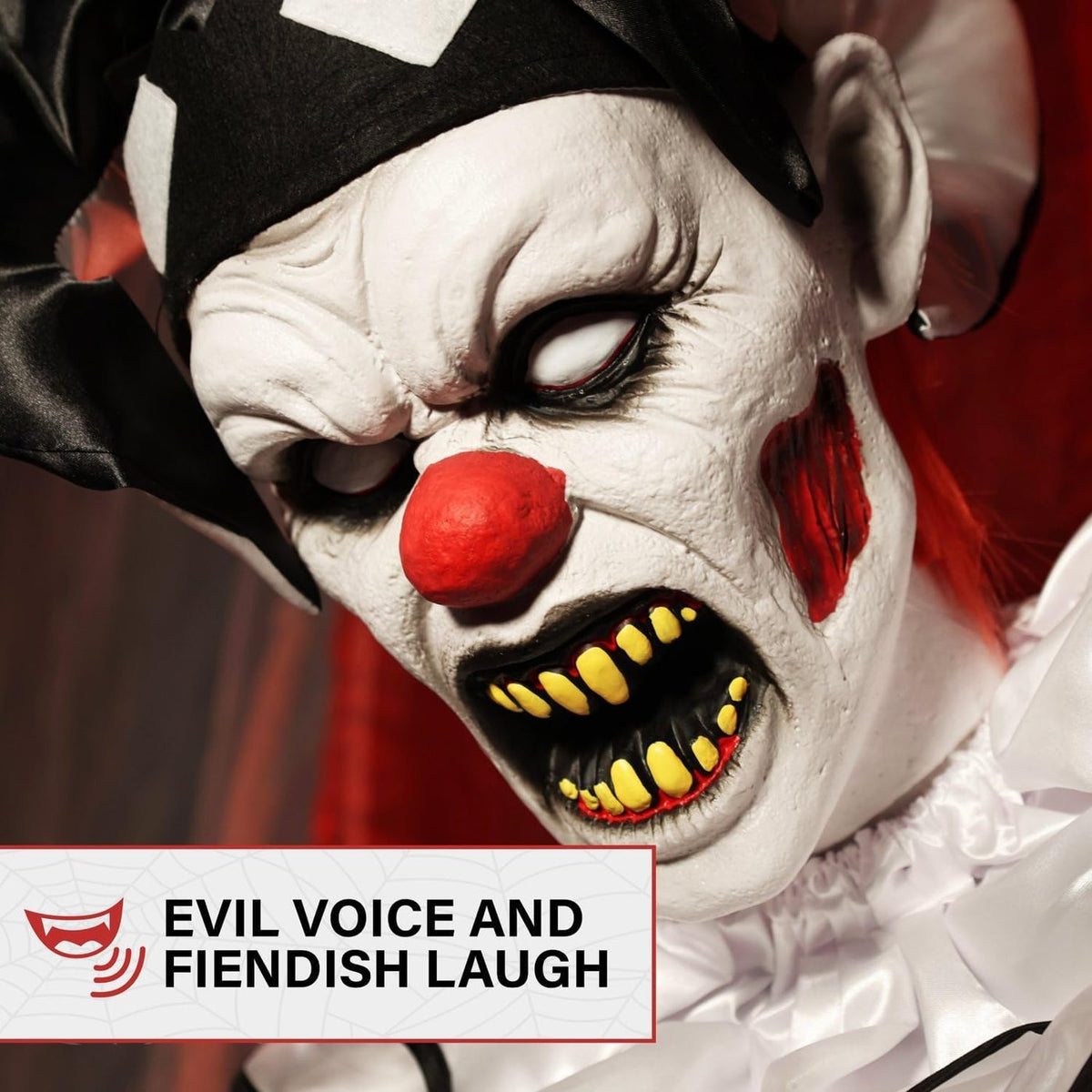Extreme close up of the clown mask